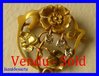 18 k GOLD BROOCH pearl and rose cut diamond