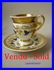 French PARIS RESTAURATION Blue and Gold CUP and Saucer 1820