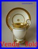 French PARIS Porcelain Gold CUP and SAUCER Empire 1820