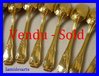 STERLING SILVER GILT COFFEE SPOONS , SET of 12, 1950