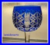 SAINT LOUIS CRYSTAL HOCK WINE GLASS ROEMER, dark blue
