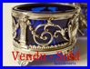 BLUE CRYSTAL AND SILVER DOUBLE OPEN SALT HARLEUX 1900 b