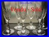 SET OF 6 SAINT LOUIS MASSENET CRYSTAL FLUTED CHAMPAGNE GLASSES