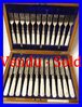 SET OF MAPPIN BROTHERS SILVER PLATED DESSERT KNIVES AND FORKS FOR 12   BOXED