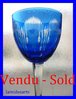 Baccarat Moliere bicchiere di vino del Reno in cristallo blu  stock: 0
