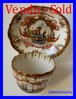 Meissen Porcelain cup and saucer harbour scenes 1850 - 1870