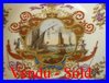 Tazza con piattino in PORCELLANA DI MEISSEN scene portuali 1885 - 1900