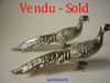 PAIR OF STERLING SILVER FIGURINES COUPLE OF PHEASANTS