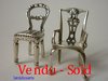 SOLID SILVER MINIATURE CHAIR AND ARMCHAIR