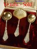 Set of Solid silver Strawberry and cream Spoon + Sugar Sifter Edouard Ernie 1882