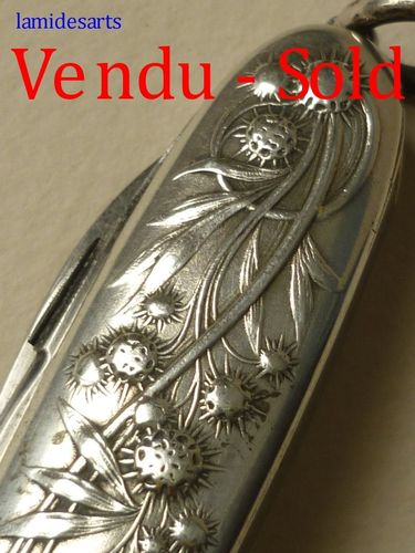 coltello da tasca in argento Art Nouveau, 1880 - 1900