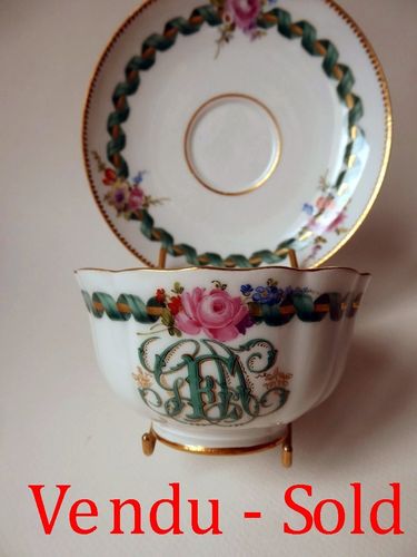 XIXht Century Meissen Porcelain cup and saucer