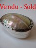 MOTHER OF PEARL AND STERLING SILVER SNUFF BOX  65 grammes