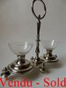 CHRISTOFLE AND BACCARAT CRYSTAL SILVERPLATED DOUBLE OPEN SALT 1850 - 1880