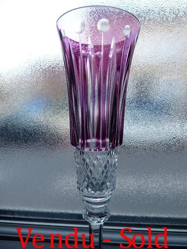 SAINT LOUIS CRYSTAL TOMMY FLUTED COLOURED CHAMPAGNE GLASS amethyst  20,5 cm   stock: 0