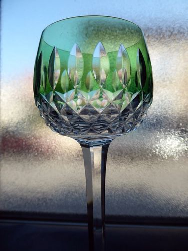 SAINT LOUIS CRYSTAL COLOURED RHINE WINE GLASS ROEMER GREEN stock: 1