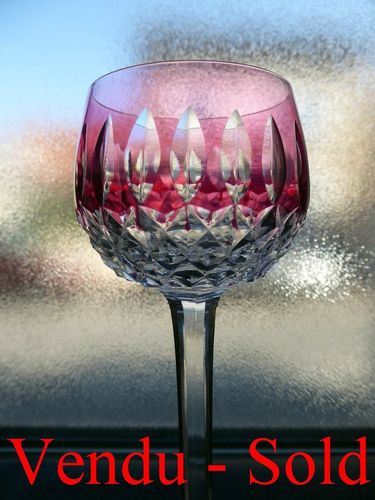 SAINT LOUIS SYLVANER CRYSTAL COLOURED RHINE WINE GLASS ROEMER RED