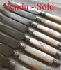 SET OF 12 TABLE KNIVES SILVER and MOTHER OF PEARL HANDLES INOX BLADES
