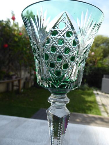 SAINT LOUIS VOLOGNE CRYSTAL HOCK WINE GLASS green  Stock: 0