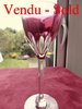 BACCARAT GENOVA CRYSTAL HOCK WINE GLASS ROEMER RED CRANBERRY