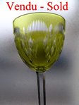 BACCARAT MOLIERE CRYSTAL HOCK WINE GLASS ROEMER LIGHT GREEN