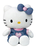 Peluche Hello Kitty 27 cm Salopette en Jean