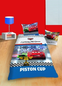 Parure Housse de Couette Cars  + taie Oreiller Cars Piston Cup 140 x 200 cm
