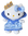 Peluche Hello Kitty Bleu Princesse 15 cm