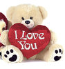 Peluche ours I love you beige 70 cm