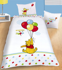 Parure Housse de Couette Disney Winnie Balloons 140 x 200 cm + Taie d'oreiller 63 x 63 cm