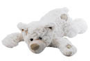 Peluche Ours couche blanc patch 40 cm