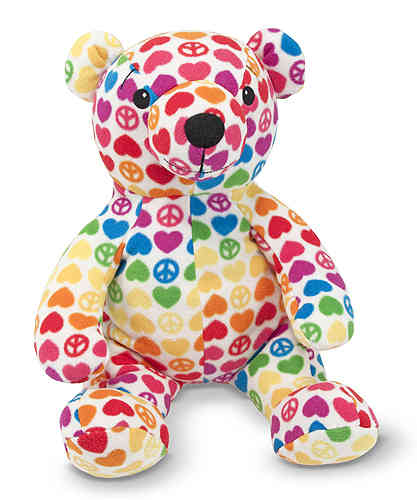 Peluche Ours hope bear peace and love 32 cm