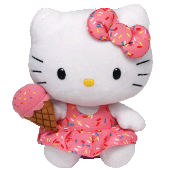 Peluche Hello Kitty avec sa glace 15 cm