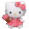 Peluche Hello Kitty avec sa glace 15 cm