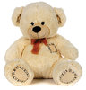 Peluche Ours Assis Patch beige 65 cm
