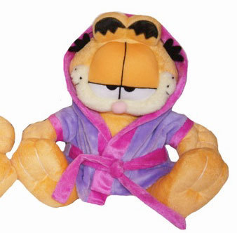 Peluche Garfield en peignoir Violet 25 cm