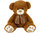 Peluche ours marron avec écharpe 66 cm