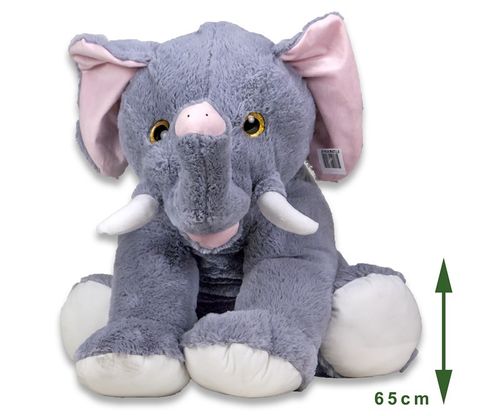 Peluche elephant assis 65 cm