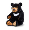 Peluche ours noir à collier 25 cm