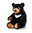 Peluche ours noir à collier 25 cm