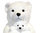 Peluche Ours polaire maman avec bébé 50 cm