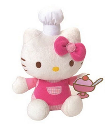 Peluche Hello Kitty Fait la Cuisine rose 15cm