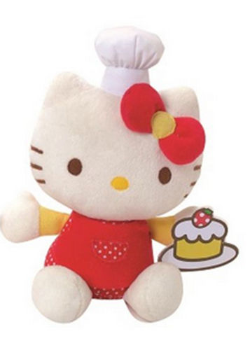 Peluche Hello Kitty Fait la Cuisine rouge 15cm