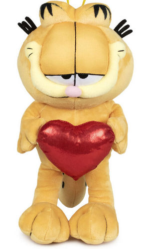 Peluche Garfield debout avec coeur 40 cm