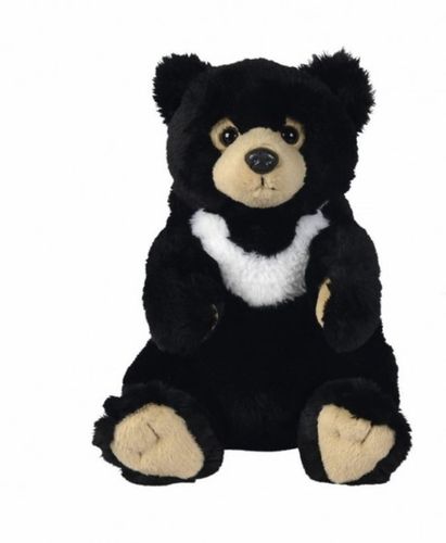 Peluche ours noir à collier Nicotoy 25 cm