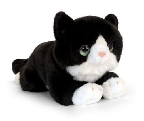Peluche Chat Noir Keel Toys couché 32 cm