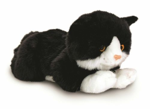 Peluche Chat Noir Keel Toys couché 25 cm
