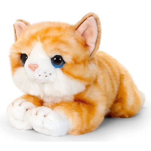 Peluche chat roux Keel Toys couché 32 cm