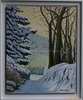 Huile sur toile " Chemin forestier en hiver " de Jean-Pierre Dinterich (Artiste-Peintre, Colmar)