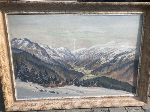 Huile sur panneau " Vallée de la Thur Wildenstein " par Christian Ziebold